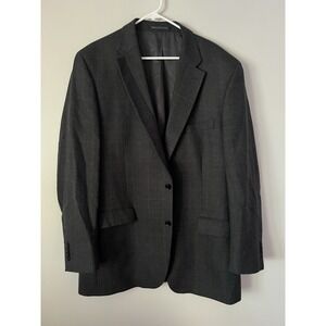 S Cohen Comfort Atlanta Blazer Mens 46XL Wool Gray Subtle Brown Windowpane